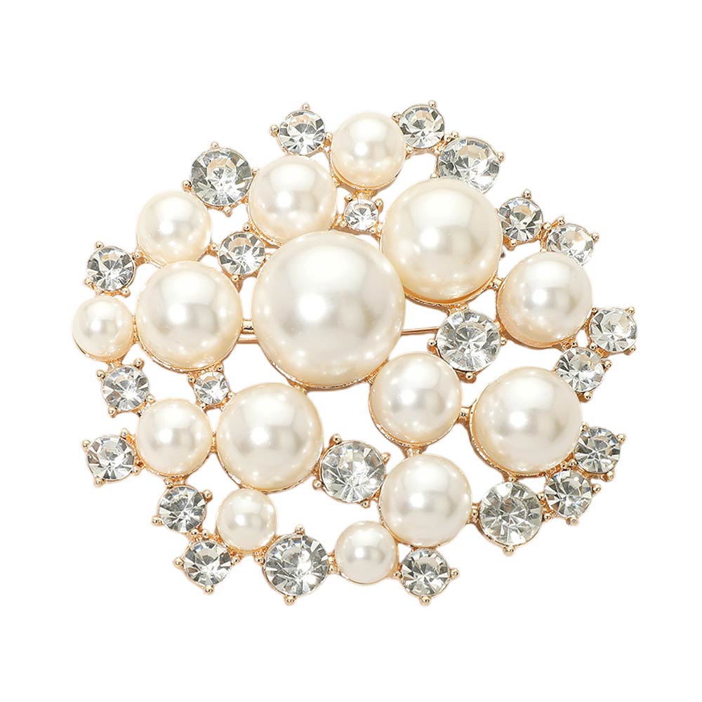 Pearl Cluster Pin Brooch