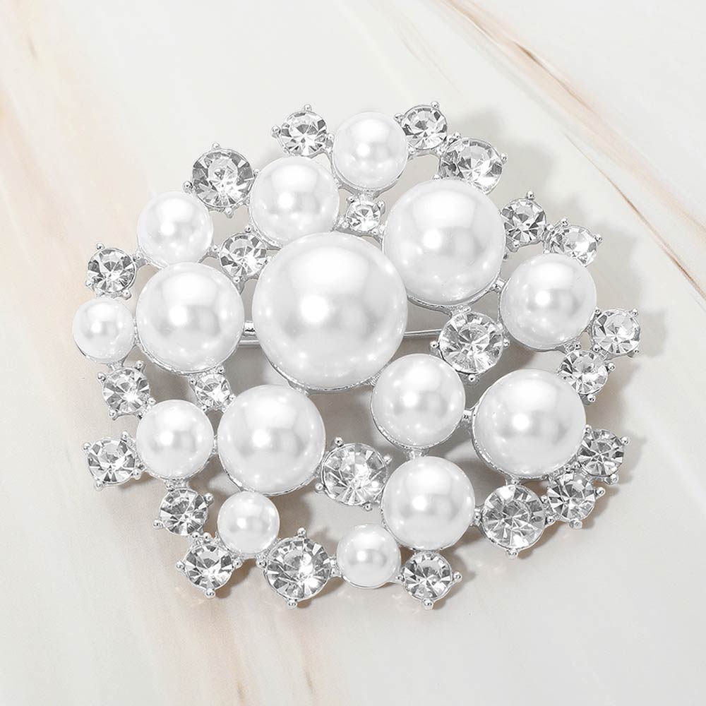 Pearl Cluster Pin Brooch