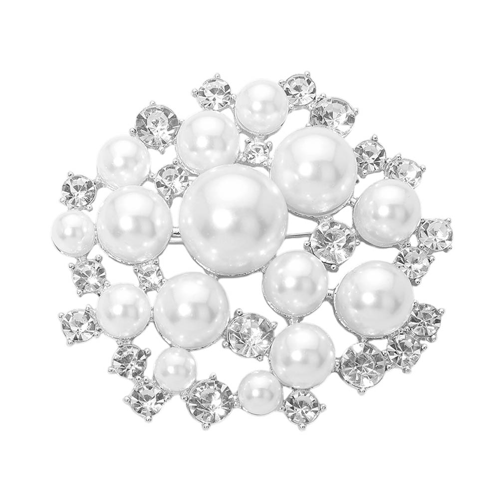 Pearl Cluster Pin Brooch