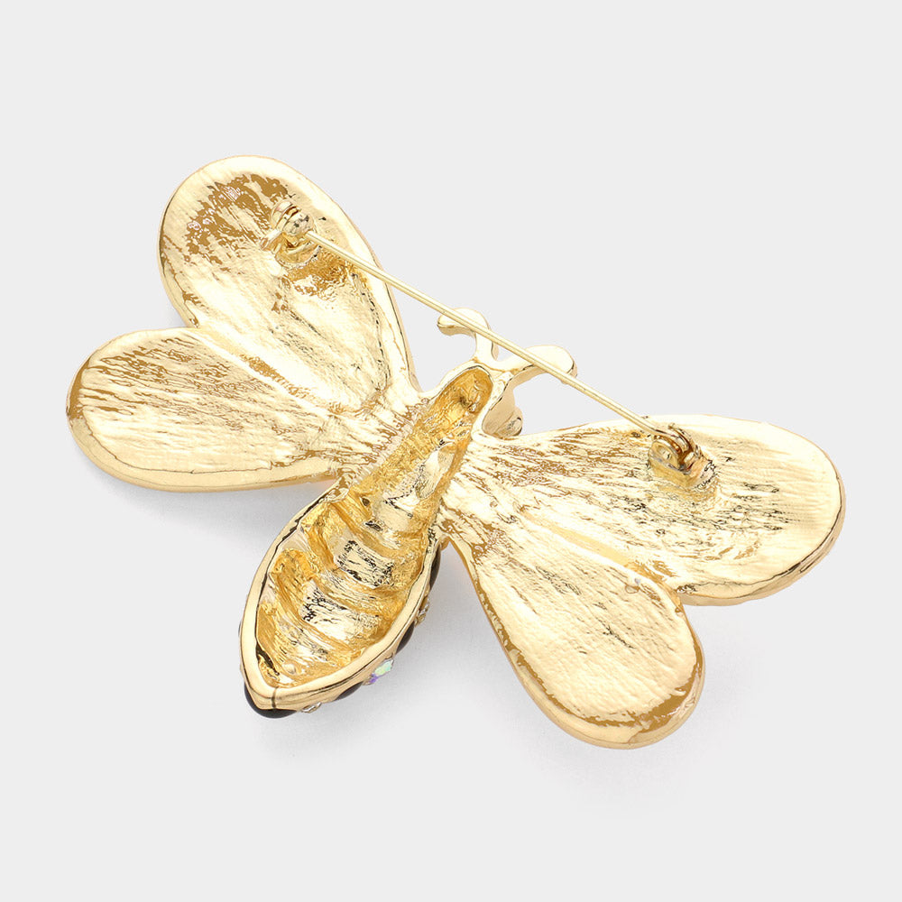 Rhinestone Honey Bumble Bee Pin Brooch