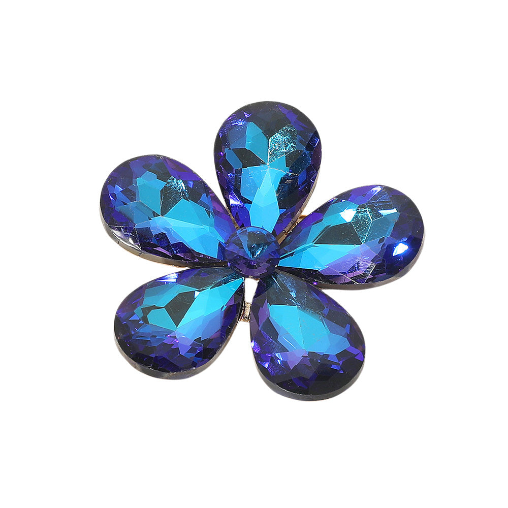 Crystal Rhinestone Flower Brooch