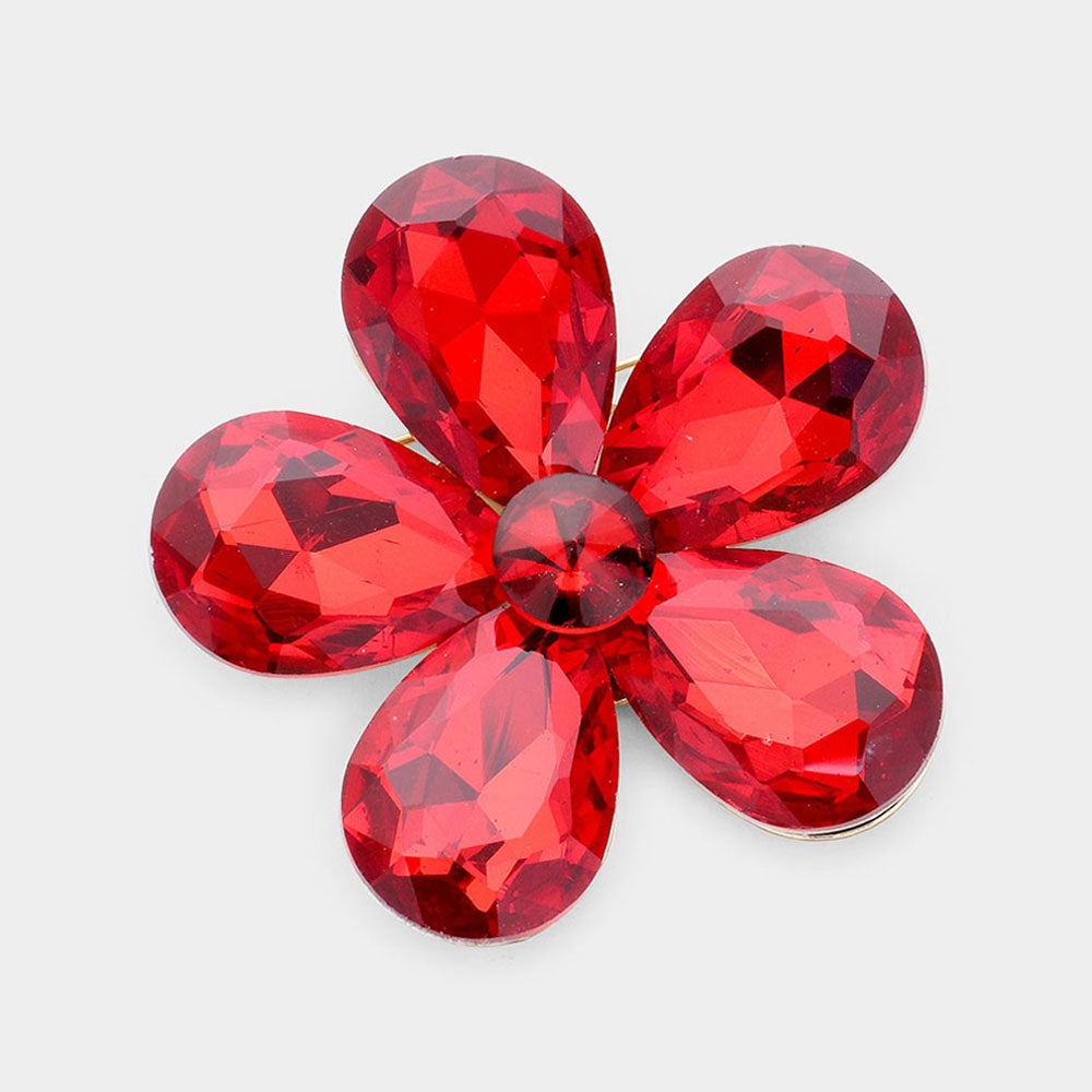 Crystal Rhinestone Flower Brooch
