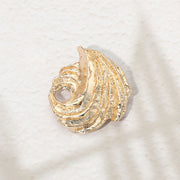 Textured Metal Abstract Swirl Pin Brooch