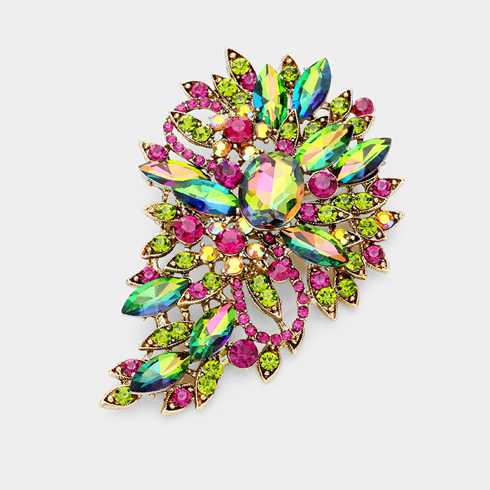 Women's Crystal Bouquet Pin Brooch / Pendant