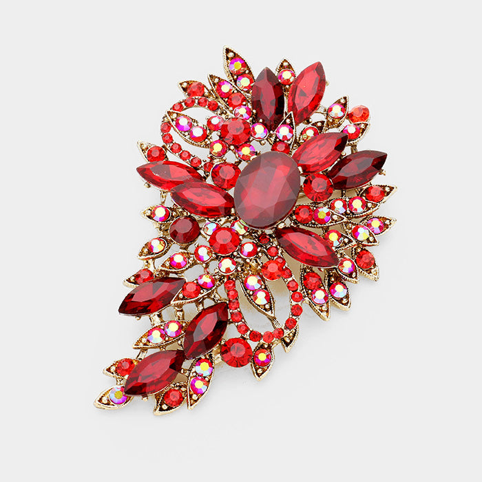 Women's Crystal Bouquet Pin Brooch / Pendant