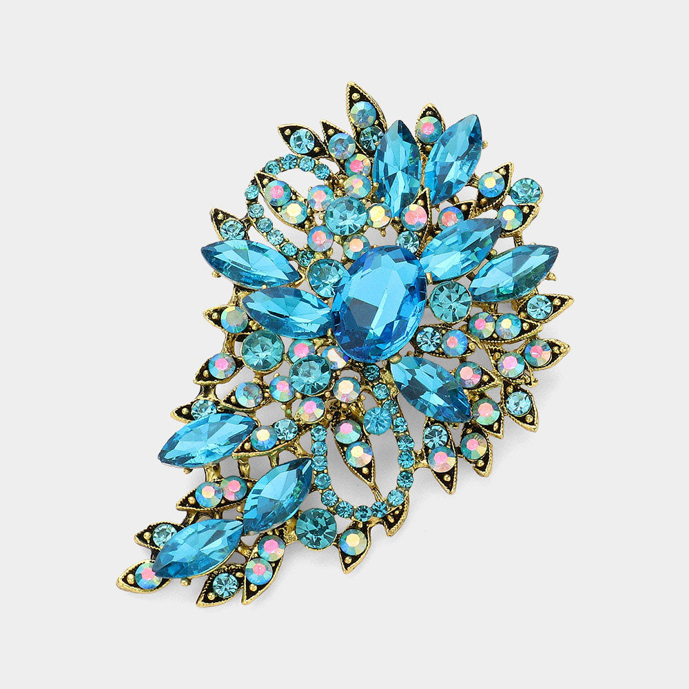 Women's Crystal Bouquet Pin Brooch / Pendant