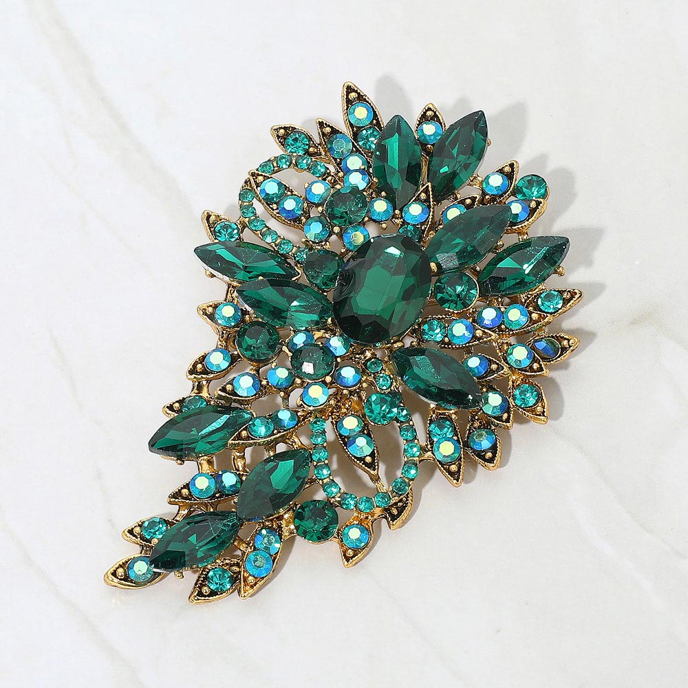 Women's Crystal Bouquet Pin Brooch / Pendant