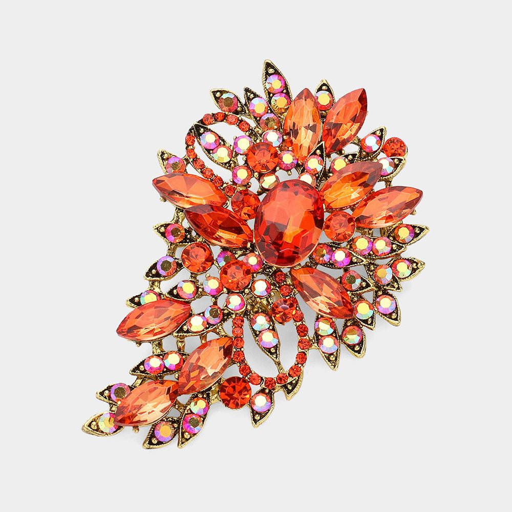 Women's Crystal Bouquet Pin Brooch / Pendant
