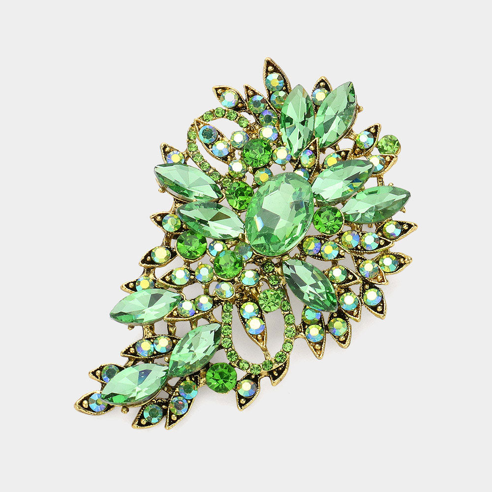 Women's Crystal Bouquet Pin Brooch / Pendant