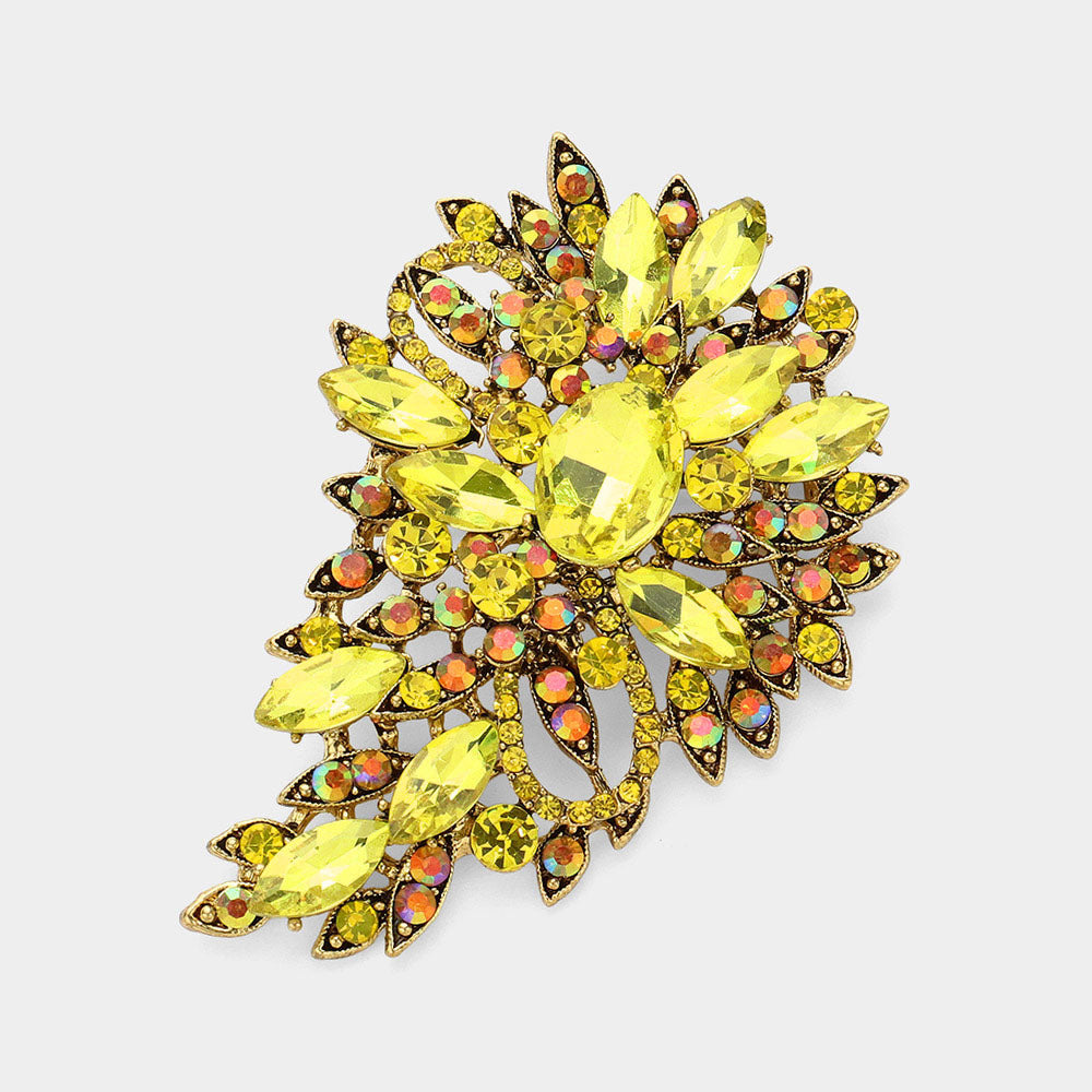 Women's Crystal Bouquet Pin Brooch / Pendant