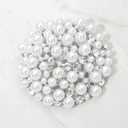 Pearl Crystal Cluster Pin Brooch