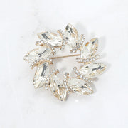 Marquise Stone Cluster Wreath Pin Brooch