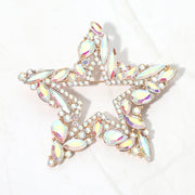 Marquise Stone Cluster Embellished Star Pin Brooch