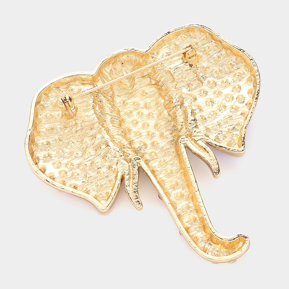 Women's American USA Rhinestone Pave Elephant Pin Brooch 4th of July