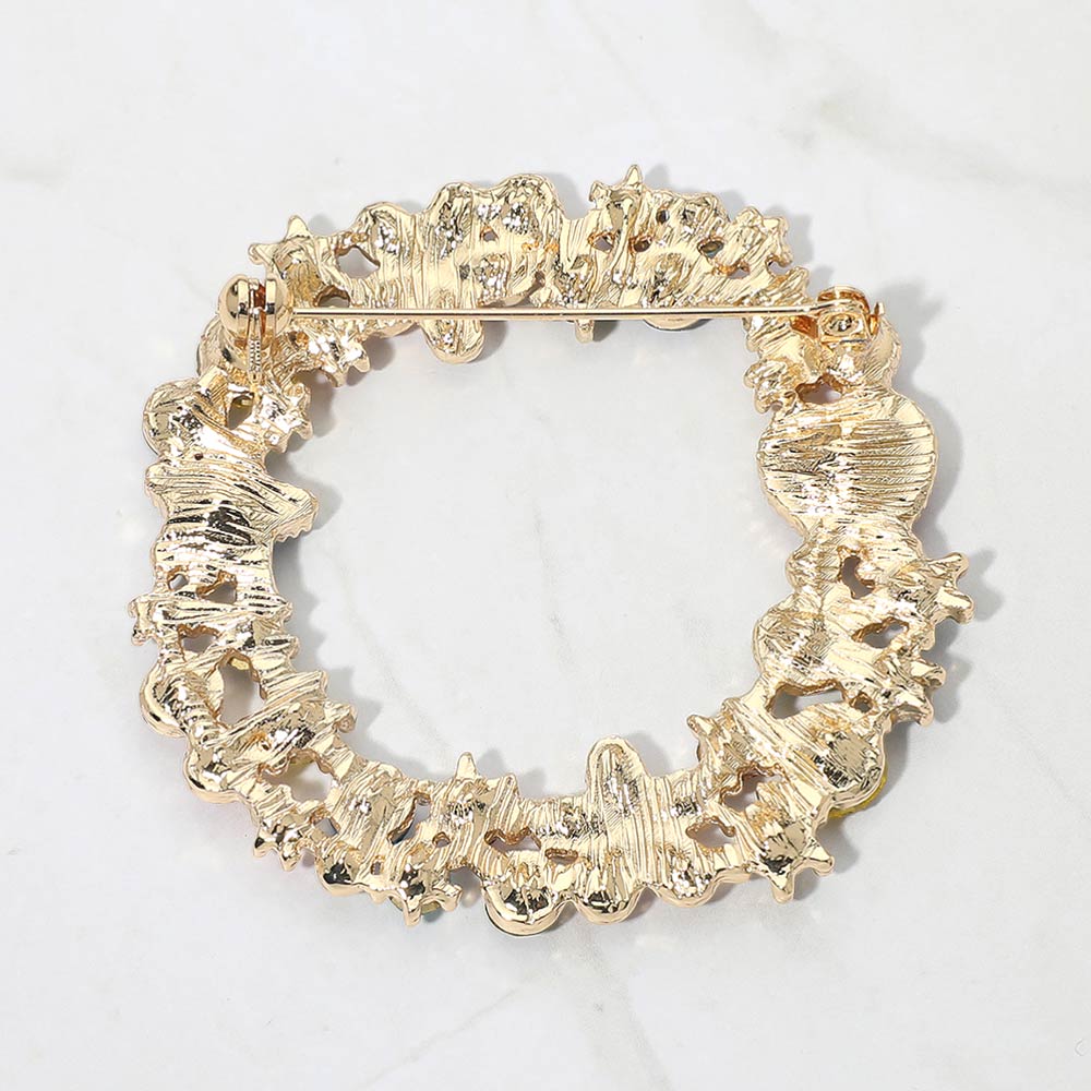 Rhinestone Star Flower Heart Cluster Wreath Pin Brooch