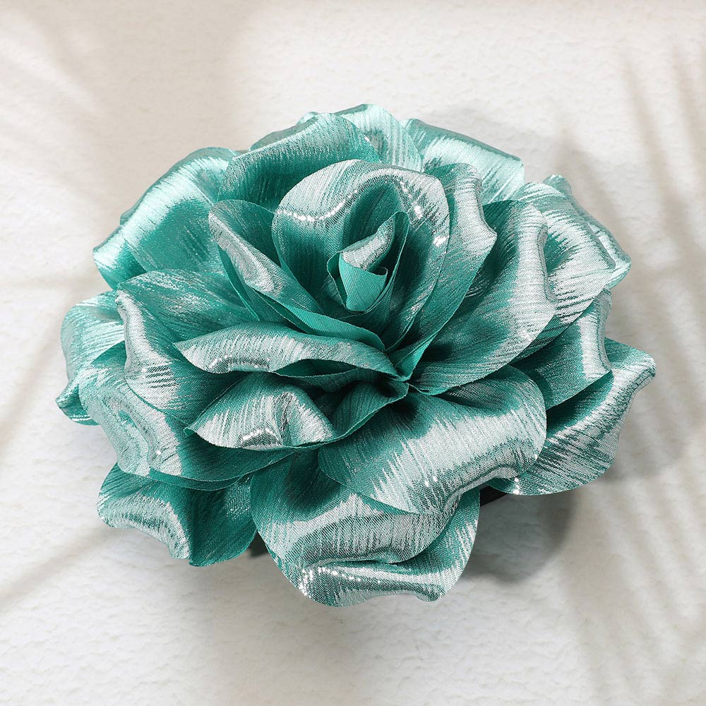 Metallic Fabric Flower Pin Brooch Hair Clip Hair Band Bracelet