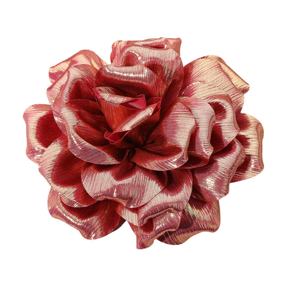 Metallic Fabric Flower Pin Brooch Hair Clip Hair Band Bracelet