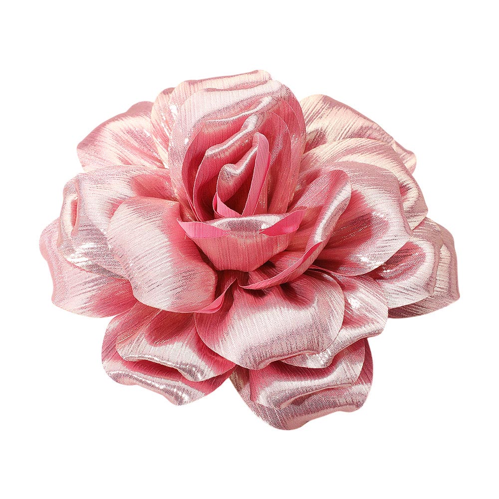Metallic Fabric Flower Pin Brooch Hair Clip Hair Band Bracelet