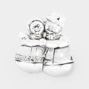Christmas Metal Snowman Pin Brooch Pendant