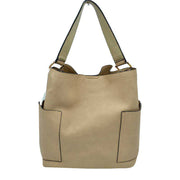 2-in-1 Chic Satchel Side Pocket Bucket Bag with Long Strap