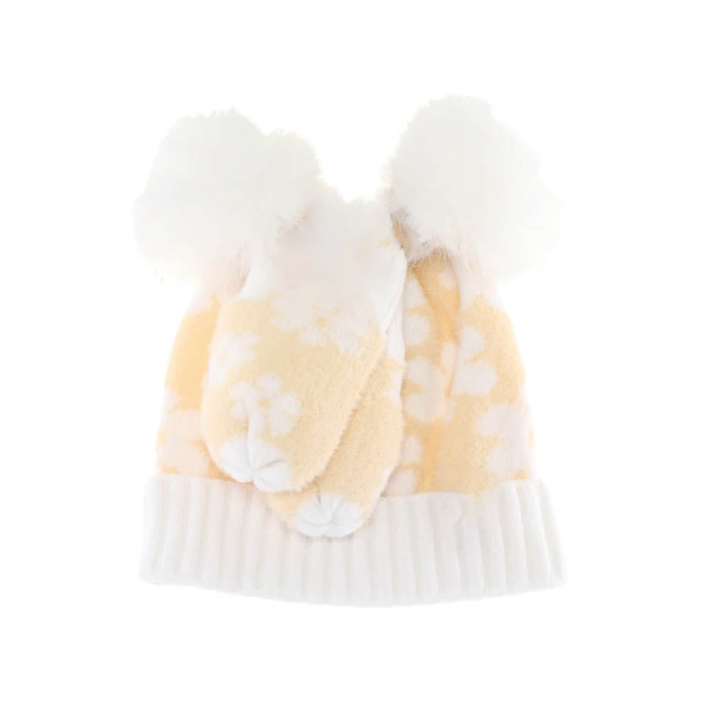 BABY Daisy C.C Pom Pom Beanie and Glove Set