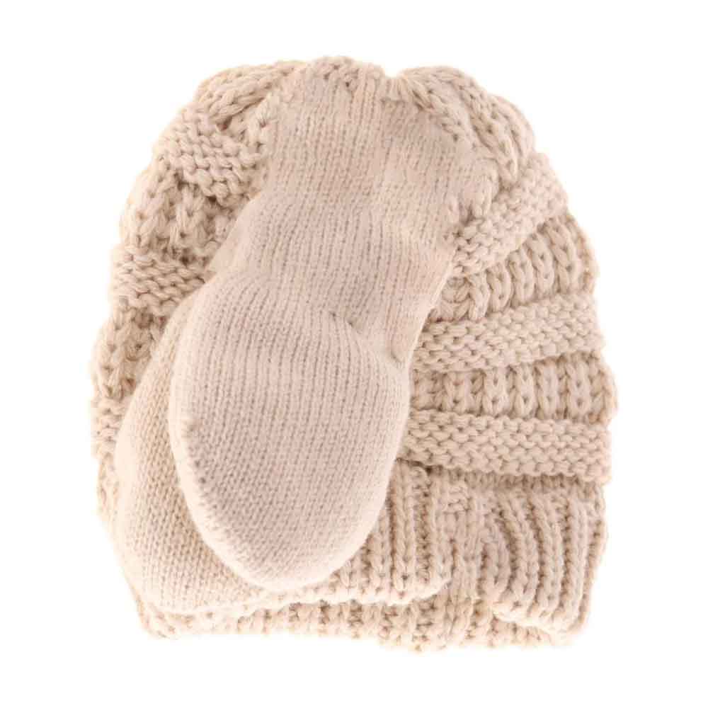 BABY Solid C.C Beanie with Mitten SET