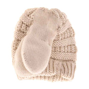 BABY Solid C.C Beanie with Mitten SET