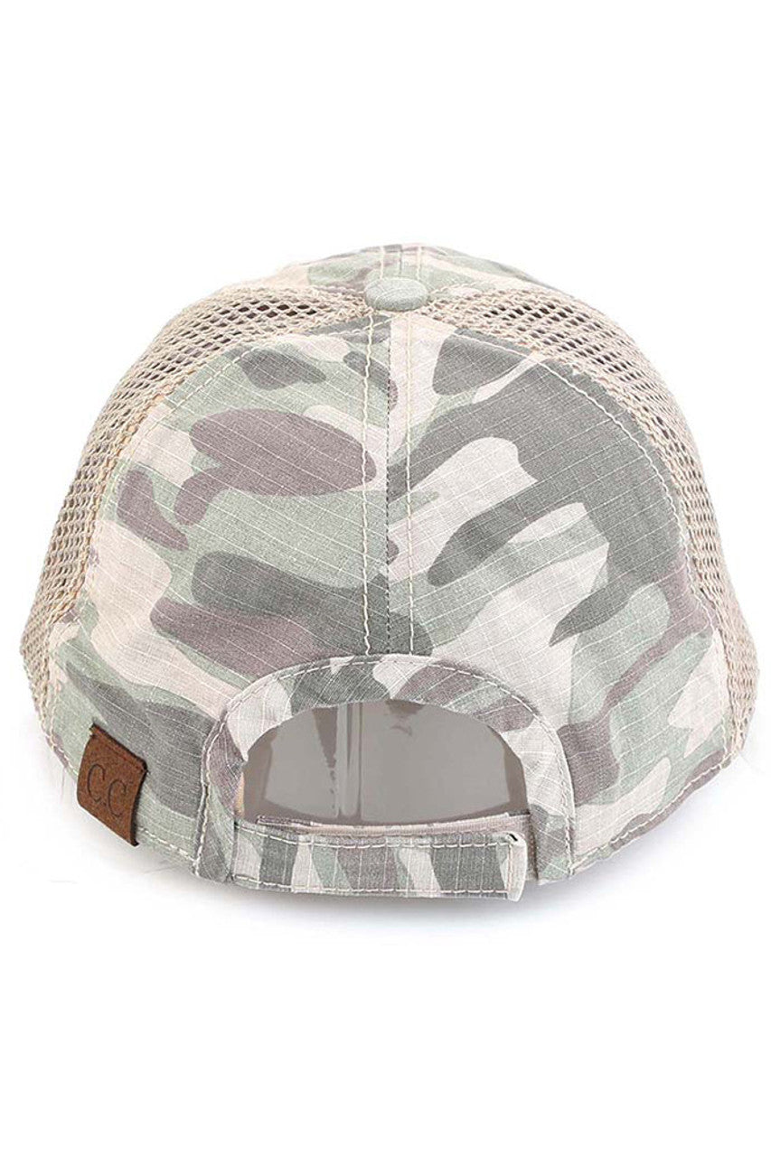 C.C Women's American Flag Embroidery Camo Baseball Cap 4th of July