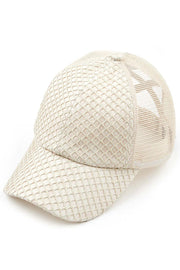 C.C GLITTER NETS CRISS-CROSS PONYCAP