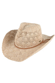 C.C Women's Horseshoe Lace Knitting Cowboy Hat