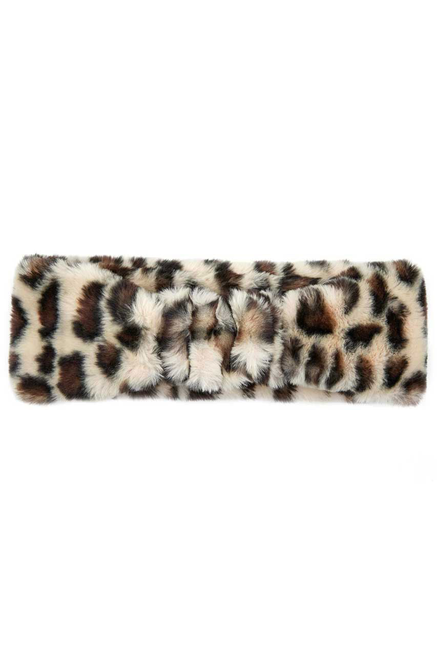 C.C Leopard Pattern Faux Fur Headwrap