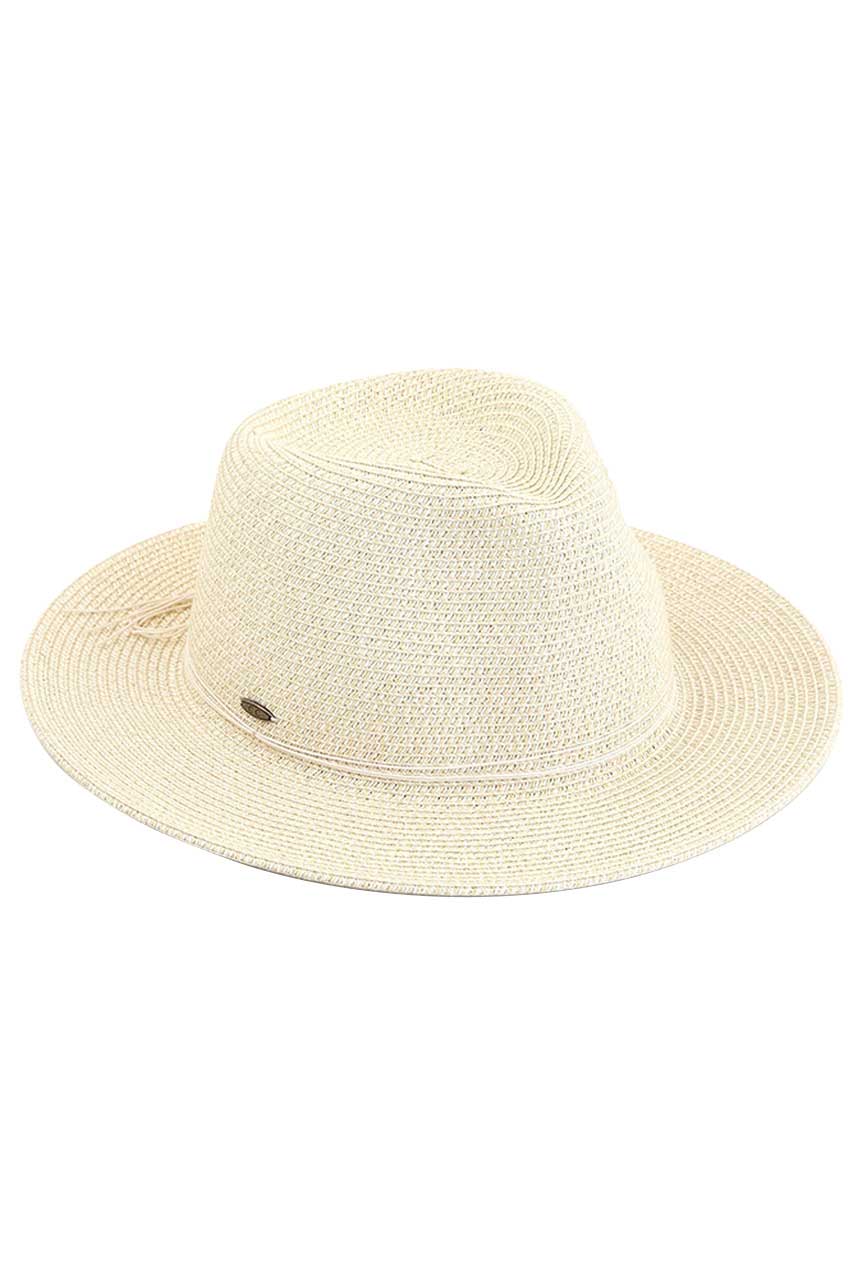 C.C Women's Lurex Paper Straw Panama Sun Hat