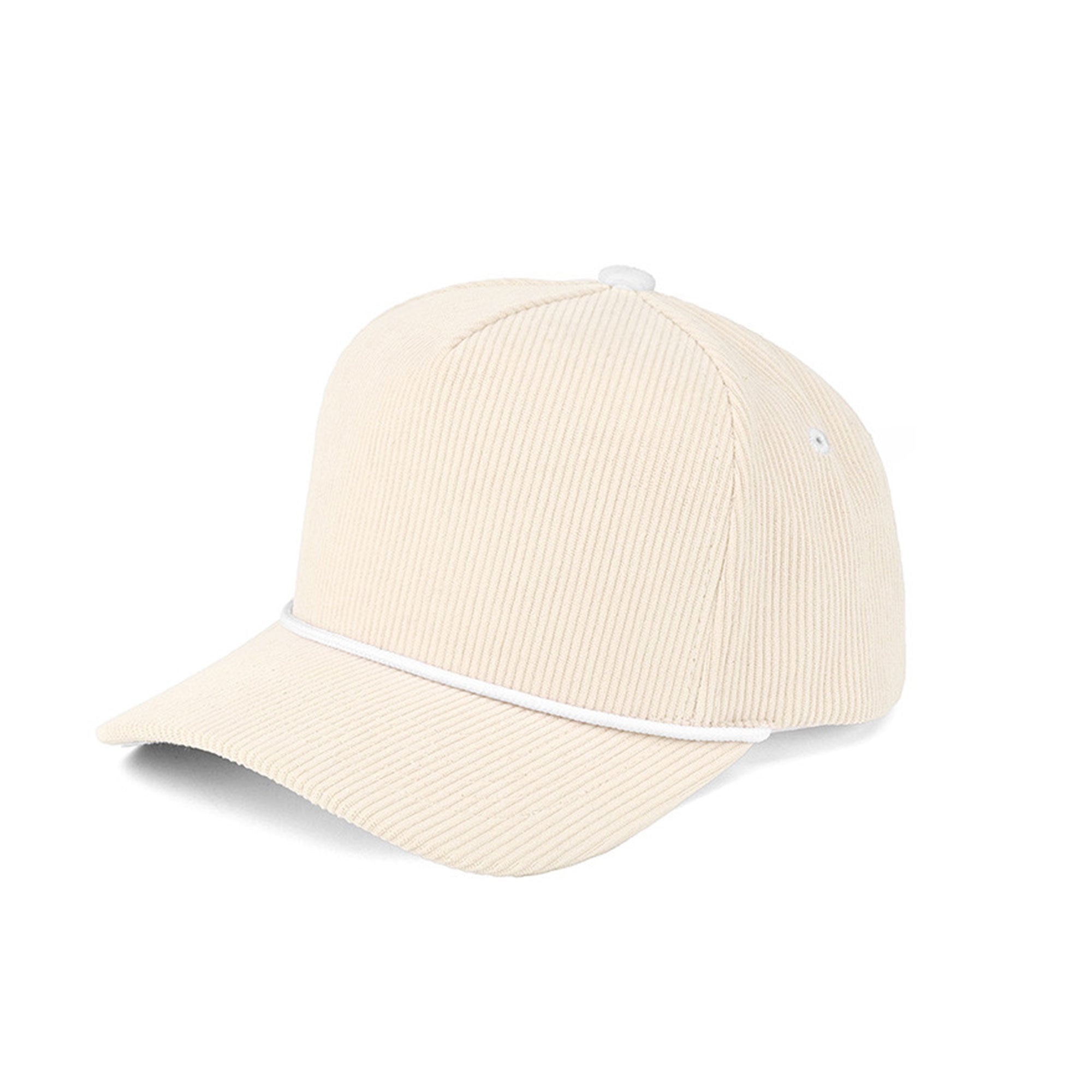 C.C Solid Corduroy Snapback Trucker Cap with Rope