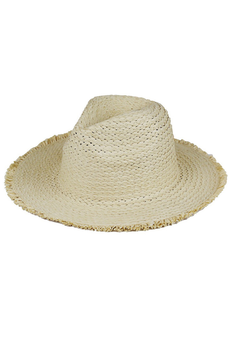 Frayed Solid Straw Hat