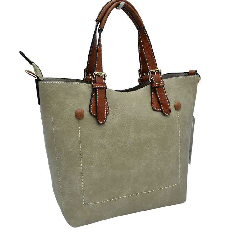 Vegan Leather Tote Shoulder Handbags For Women