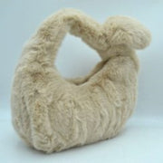Fluffy Plush Knotted Handle Shoulder Bag