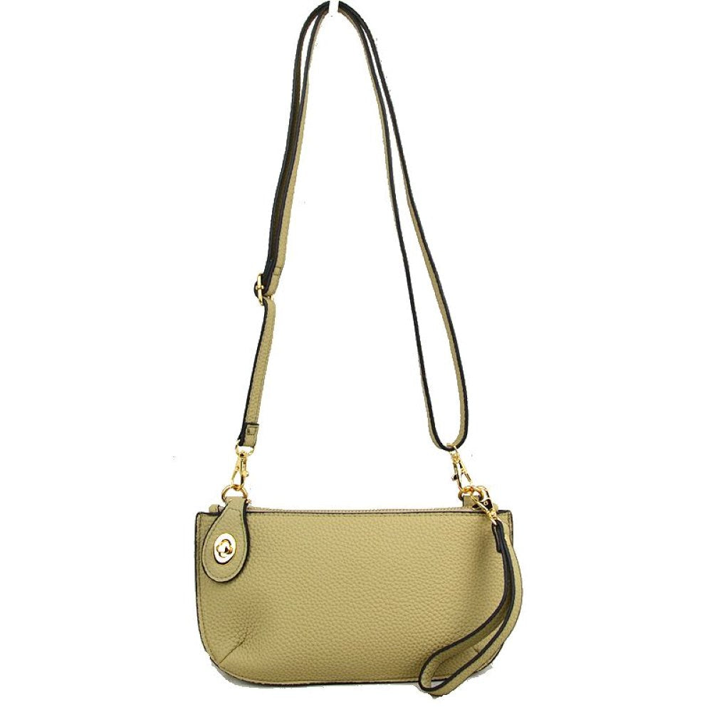 Pebbled Crossbody Clutch Bag with Removable Straps