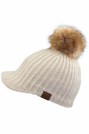 C.C Beanie Knitted Brim With Pom