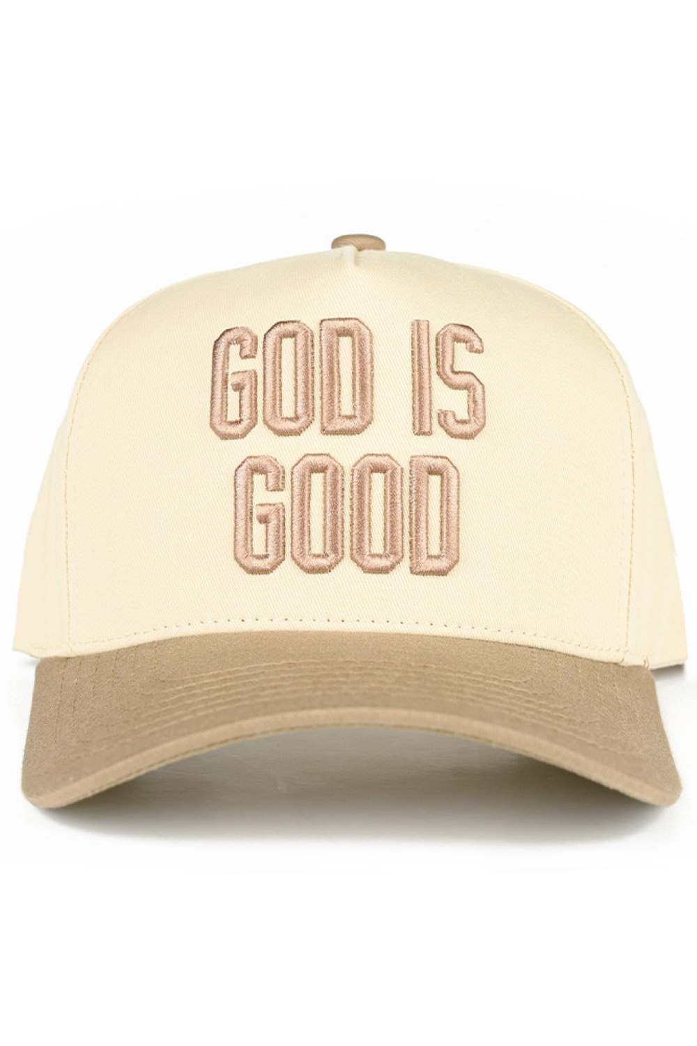 C.C GOD IS GOOD Embroidered Letter Two Tone Trucker Hat