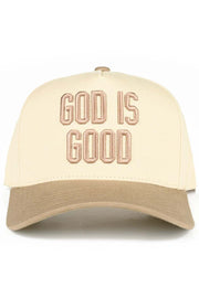 C.C GOD IS GOOD Embroidered Letter Two Tone Trucker Hat