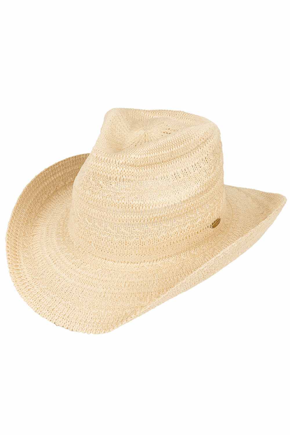 C.C Pattern Knitted Solid Cowboy Hat
