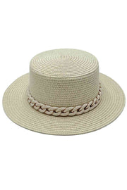 Chain Accent Boater Hat