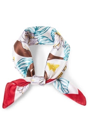 Flower Line Detail Print Bandana Summer Scarf