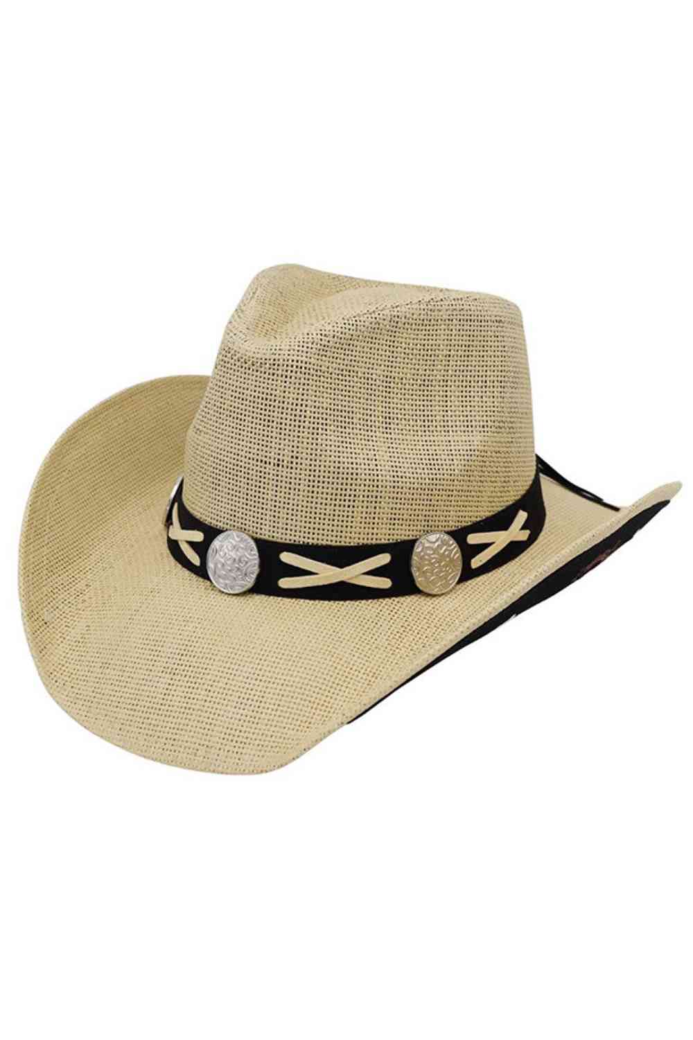 Horse & Horseshoe Print with X-Lace and Conchos Cowboy Hat