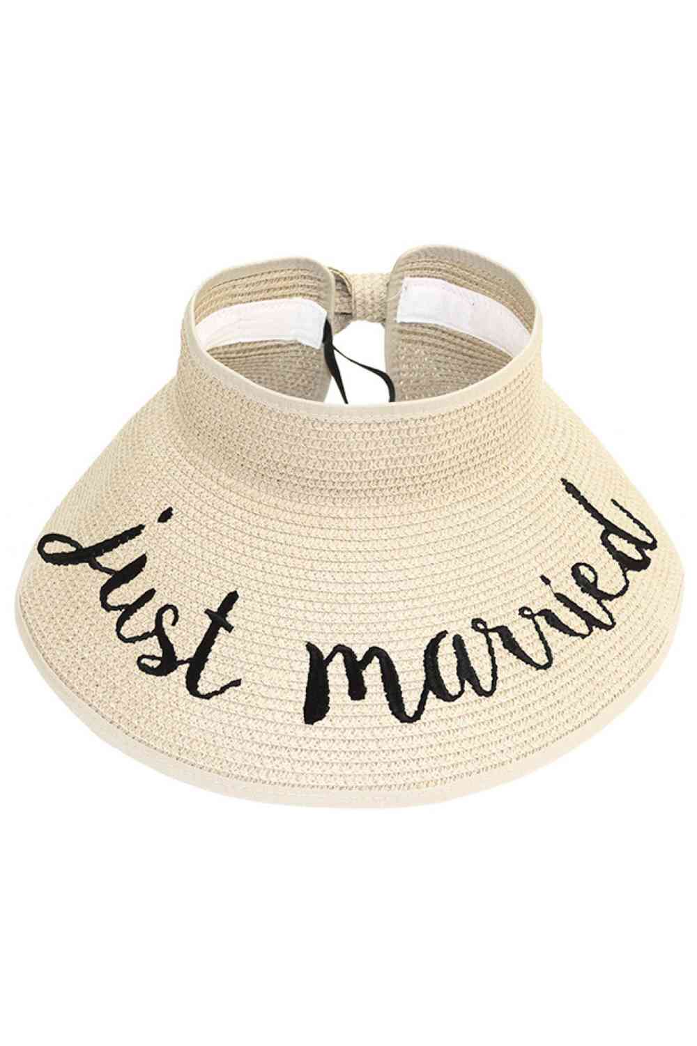 Just Married Roll Up Paper Visor Hat