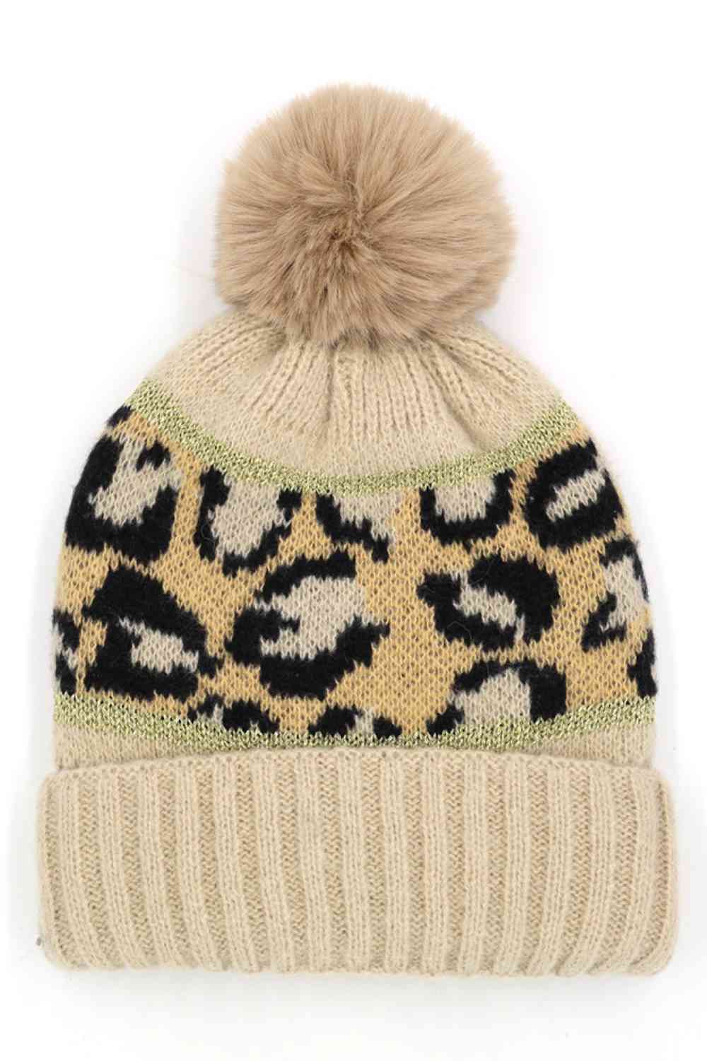 Leopard PomPom Beanie