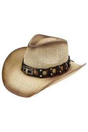 Longhorn Buckle Rugged Studded Band Cowboy Hat