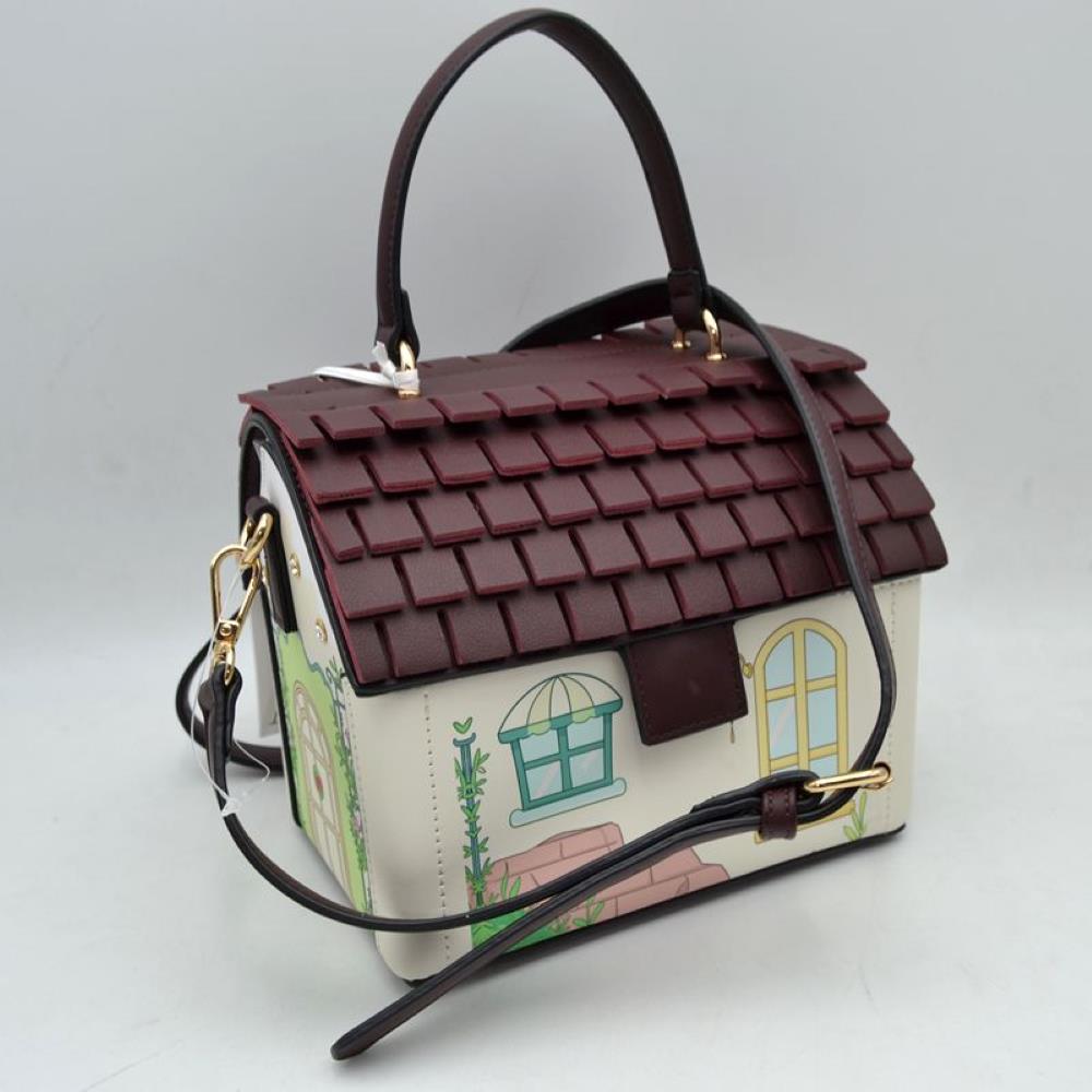 Whimsical House Shaped Top Handle Crossbody Handbag