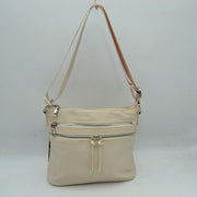 Multi Zipper Crossbody Shoulder Bag with Adjustable Long Strap