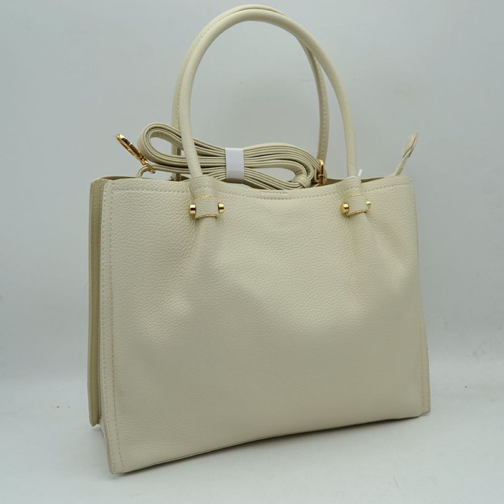 Premium Structured Satchel Bag with Detachable Shoulder Strap and Gold-Tone Hardware